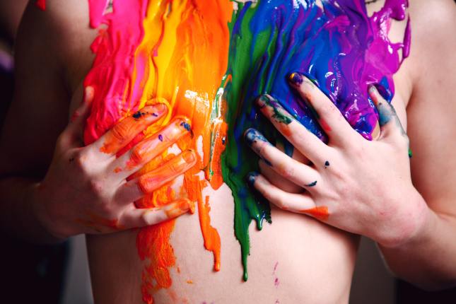LGBTQ pride paint photoshoot